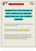 CONNECTICUT LIFE AND HEALTH FINAL EXAM ACTUAL 2025&sol;2026 QUESTIONS AND 100&percnt; CORRECT ANSWERS