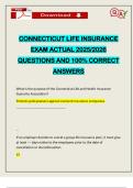 CONNECTICUT LIFE INSURANCE EXAM ACTUAL 2025&sol;2026 QUESTIONS AND 100&percnt; CORRECT ANSWERS