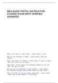 NRA BASIC PISTOL INSTRUCTOR COARSE EXAM WITH VERIFIED ANSWERS
