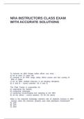 NRA INSTRUCTORS CLASS EXAM WITH ACCURATE SOLUTIONS