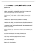 NU110 Exam 3 Study Guide with correct answers