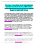FSA Level 1 Exam Study Guide 2025-2026 Most Recent Version Comprehensive 75 Questions and Verified Answers Accurate Solutions Already Graded A&plus; Get it 100&percnt; Correct
