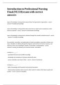 Introduction to Professional Nursing Final &lpar;NU110&rpar; exam with correct answers