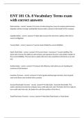 ENT 101 Ch&period; 8 Vocabulary Terms exam with correct answers