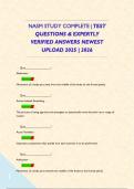 NASM STUDY COMPLETE &vert; TEST QUESTIONS & EXPERTLY VERIFIED ANSWERS NEWEST UPLOAD 2025 &vert; 2026       