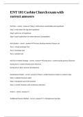 ENT 101 Corbin Church exam with correct answers