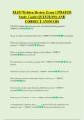 ELFF&sol;Written Review Exam UPDATED  Study Guide QUESTIONS AND  CORRECT ANSWERS