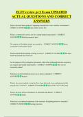 ELFF review pt 2 Exam UPDATED  ACTUAL QUESTIONS AND CORRECT  ANSWERS