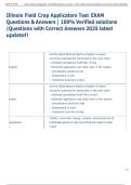 Illinois Field Crop Applicators Test EXAM  Questions & Answers &vert; 100&percnt; Verified solutions  &vert;Questions with Correct Answers 2025 latest  update&excl;&excl;