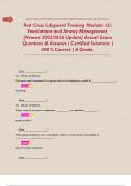   Red Cross Lifeguard Training Module&colon; 12&colon; Ventilations and Airway Management &lpar;Newest 2025&sol;2026 Update&rpar; Actual Exam Questions & Answers &vert; Certified Solutions &vert; 100 &percnt; Correct &vert; A Grade&period;            