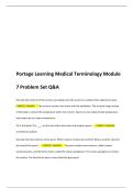 Portage Learning Medical Terminology Module 7 Problem Set Q&A