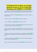 Washington State Property & Casualty  Insurance Exam ACTUAL UPDATED   Questions and CORRECT ANSWERS