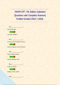 NASM CPT -7th Edition |Updated Questions with Complete Answers| Verified Graded 2025 | 2026.      