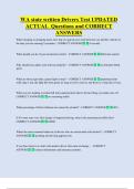 WA state written Drivers Test UPDATED  ACTUAL  Questions and CORRECT  ANSWERS 