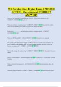 WA Surplus Lines Broker Exam UPDATED  ACTUAL  Questions and CORRECT  ANSWERS