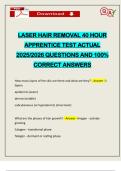 LASER HAIR REMOVAL 40 HOUR APPRENTICE TEST ACTUAL 2025&sol;2026 QUESTIONS AND 100&percnt; CORRECT ANSWERS