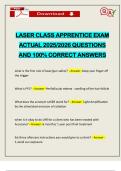LASER CLASS APPRENTICE EXAM ACTUAL 2025&sol;2026 QUESTIONS AND 100&percnt; CORRECT ANSWERS