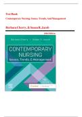 Test Bank for Contemporary Nursing Issues&comma; Trends&comma; & Management 10th Edition By Barbara Cherry&comma; Susan R&period; Jacob&vert;&vert; Newly Updated 2025
