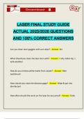 LASER FINAL STUDY GUIDE ACTUAL 2025&sol;2026 QUESTIONS AND 100&percnt; CORRECT ANSWERS