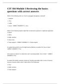 CIT 184 Module 3 Reviewing the basics questions with correct answers