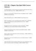 CIT 184 - Chapter One Quiz With Correct Answers