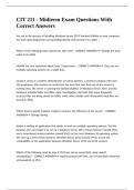 CIT 211 - Midterm Exam Questions With Correct Answers
