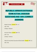 EXAMS PACK&colon;&colon; REPUBLIC AIRWAYS ACTUAL 2025&sol;2026 Q&A 100&percnt; PASS