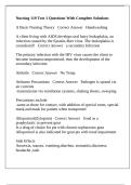 Nursing 119 Test 1 Questions With Complete Solutions