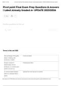 Pivot point Final Exam Prep Questions & Answers &vert; Latest Already Graded A&plus; UPDATE 2025&vert;2026
