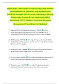 WGU D307- Educational Psychology and Human  Development of Children and Adolescents  Verified Multiple Choice and Conceptual Actual  Frequently Tested Exam Questions With  Reviewed 100&percnt; Correct Detailed Answers  Guaranteed Pass&excl;&excl;Current Update&excl;&excl; 