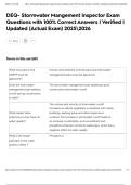 DEQ- Stormwater Mangement Inspector Exam Questions with 100&percnt; Correct Answers &vert; Verified &vert; Updated &lpar;Actual Exam&rpar; 20252026