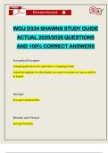 WGU D334 SHAWNS STUDY GUIDE ACTUAL 2025&sol;2026 QUESTIONS AND 100&percnt; CORRECT ANSWERS