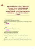   American Red Cross Lifeguard Tests A &lpar;Newest 2025&sol;2026 Update&rpar; 97 Actual Exam Questions & Answers &vert; Certified Solutions &vert; 100 &percnt; Correct &vert; A Grade&period;