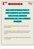 WGU C839 INTRODUCTION TO CRYPTOGRAPHY &lpar;EC-COUNCIL CES&rpar; ACTUAL 2025&sol;2026 QUESTIONS AND 100&percnt; CORRECT ANSWERS