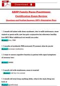 AANP Family Nurse Practitioner   Certification Exam Review   Questions and Verified Answers&comma;100&percnt; Guarantee Pass 