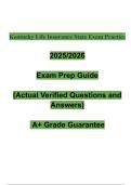 Kentucky Life Insurance State Exam Practice | Verified Study Guide 2025/2026
