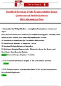 Certified Revenue Cycle Representative Exam  Questions and Verified Answers  100&percnt; Guarantee Pass