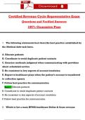 Certified Revenue Cycle Representative Exam  Questions and Verified Answers  100% Guarantee Pass 