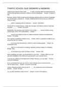TRAFFIC SCHOOL QUIZ ANSWERS & ANSWERS
