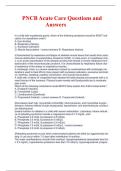 PNCB Acute Care Questions With Complete Solutions
