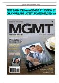  TEST BANK FOR MANAGEMENT 7TH EDITION BY CHUCK WILLIAMS LATEST UPDATE 2025&sol;2026 A&plus;