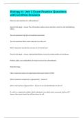 Biology A&colon; Unit 3 Exam Practice Questions with Certified Answers