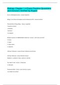Biology Chapter 1-4 Exam Practice Questions and Answers Verified by Expert