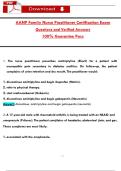 AANP Family Nurse Practitioner Certification Exam  Questions and Verified Answers  100&percnt; Guarantee Pass