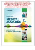 SOLUTIONS MANUAL FOR MEDICAL ASSISTING  ADMINISTRATIVE AND CLINICAL COMPETENCIES -  MINDTAP COURSE LIST 9TH EDITION BY MICHELLE  BLESI ALL CHAPTERS 1 &ndash; 58 LATEST AND  COMPLETE UPDATE WITH VERIFIED SOLUTIONS