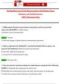 Certified Revenue Cycle Representative Certification Exam  Questions and Verified Answers  100&percnt; Guarantee Pass 