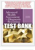 TESTBANK FOR ADVANCED HEALTH ASSESSMENT  AND DIAGNOSTIC REASONING 4TH EDITION BY  JACQUELINE RHOADS AND SANDRA WIGGINS  PETERSEN FULL TESTBANK ALL CHAPTERS 1-18  LATEST AND COMPLETE UPDATE WITH VERIFIED  SOLUTIONS 