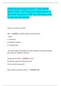 Pathophysiology Exam 1 Test Bank  2025&ndash;2026 &vert; All Versions Questions &  Verified Answers PDF for Nursing and  Graduate Students