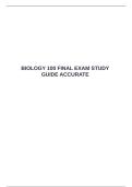 BIOLOGY 100 FINAL EXAM STUDY GUIDE ACCURATE