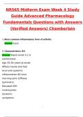 2025 NR 565 Week 1&comma; 2&comma; 3 & 4 &sol; NR565 Midterm Exam Study Guide Advanced Pharmacology Questions with Answers &lpar;2025 &sol; 2026&rpar; &lpar;Verified Answers&rpar;- Chamberlain